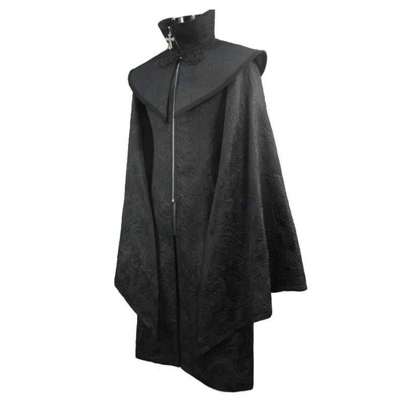 DEVIL FASHION Men's Cape Sleeves Goth Long Coat