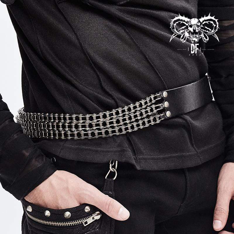 DEVIL FASHION Men's Chains Joint Waist Belts