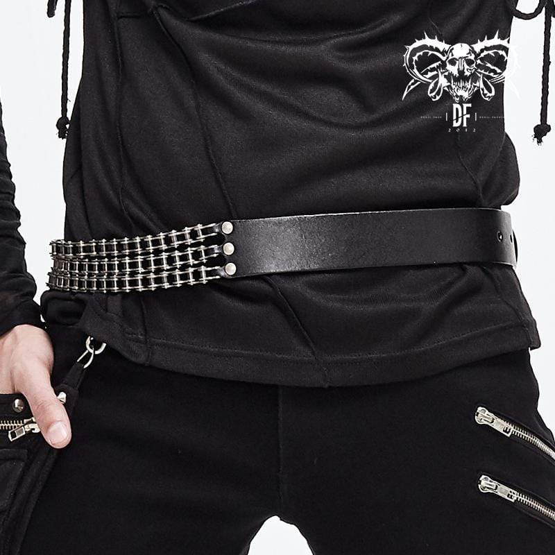 Mens Jean chains Punk Belt cross Skeleton Waist Chain Gold color  accessories Black chain Wholesale Jewelry BC5G
