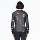 DEVIL FASHION Men's Distressed Round Neck Goth T-Shirt