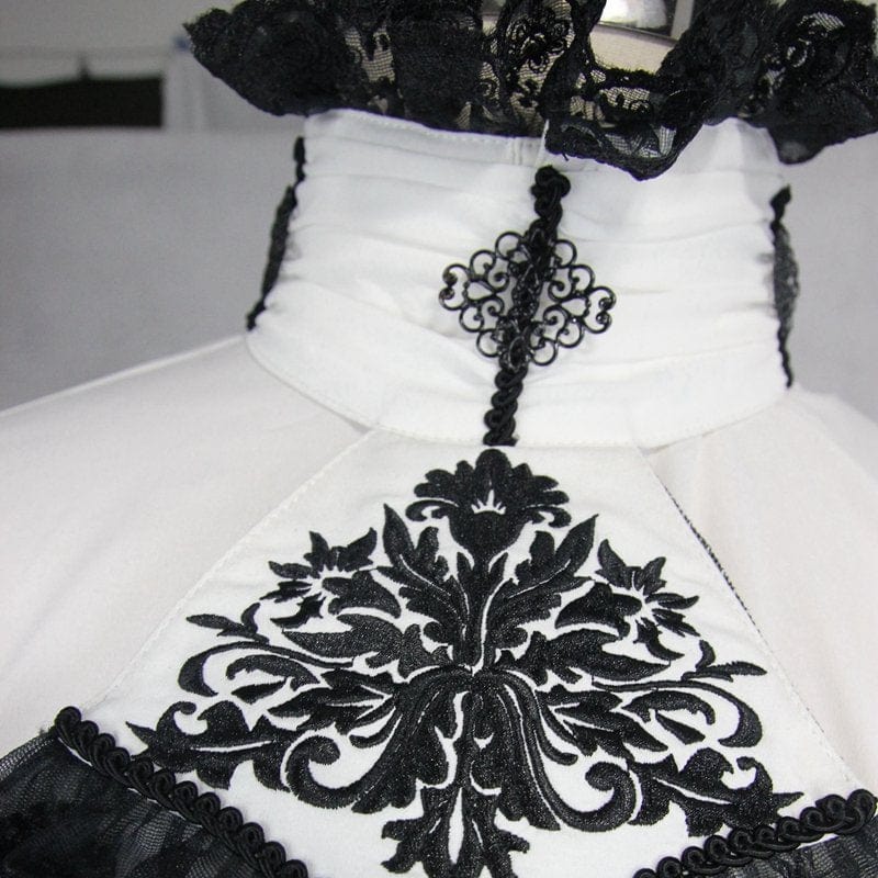 DEVIL FASHION Men's Goth Dress Shirt With Ornamental Jabot