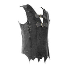 DEVIL FASHION Men's Goth Festival V-neck Ripped Buckle Straps Vests