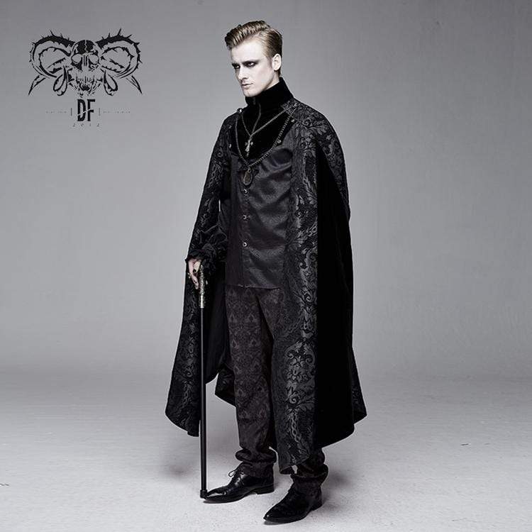 DEVIL FASHION Men's Goth Jacquard Cloak