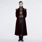 DEVIL FASHION Men's Goth Jacquard Dovetail overcoat Red