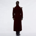 DEVIL FASHION Men's Goth Jacquard Dovetail overcoat Red