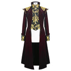DEVIL FASHION Men's Goth Jacquard Dovetail overcoat Red