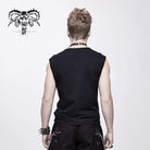 DEVIL FASHION Men's Goth Lacing Mesh Vest