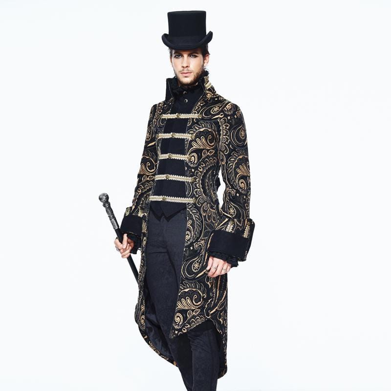 DEVIL FASHION Men's Goth Napoleon Military Coat