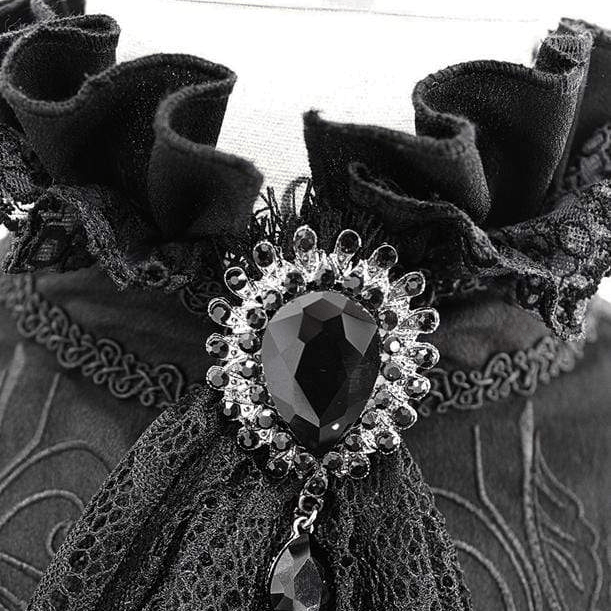 DEVIL FASHION Men's Goth Puff Sleeved Shirt With Bow tie