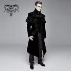 Chaqueta larga con cremallera delantera y cuello alto de Goth para hombre