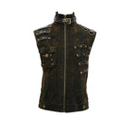 Men's Goth Stand Collar Rivets Waistcoat