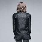 DEVIL FASHION Men's Goth Style Self Design Shirt with Jabot