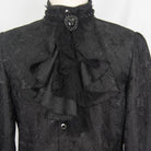 DEVIL FASHION Men's Goth Style Self Design Shirt with Jabot