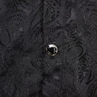 DEVIL FASHION Men's Goth Style Self Design Shirt with Jabot