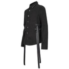 Camisa gótica con hebilla y empalme para hombre, color negro DEVIL FASHION