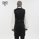 DEVIL FASHION Herren Gothic Cashew Bedruckte Schwalbenschwanzweste Blau