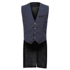 DEVIL FASHION Herren Gothic Cashew Bedruckte Schwalbenschwanzweste Blau