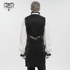 DEVIL FASHION Men's Gothic Cashew Printed Swallow-tailed Waistcoat Grey
