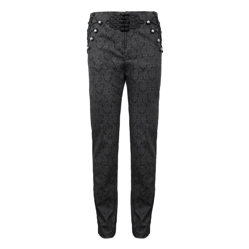 Men's Gothic Chinese Button Jacquard Pants