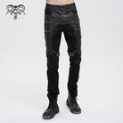 DEVIL FASHION Herren Gothic Distressed Kunstlederhose