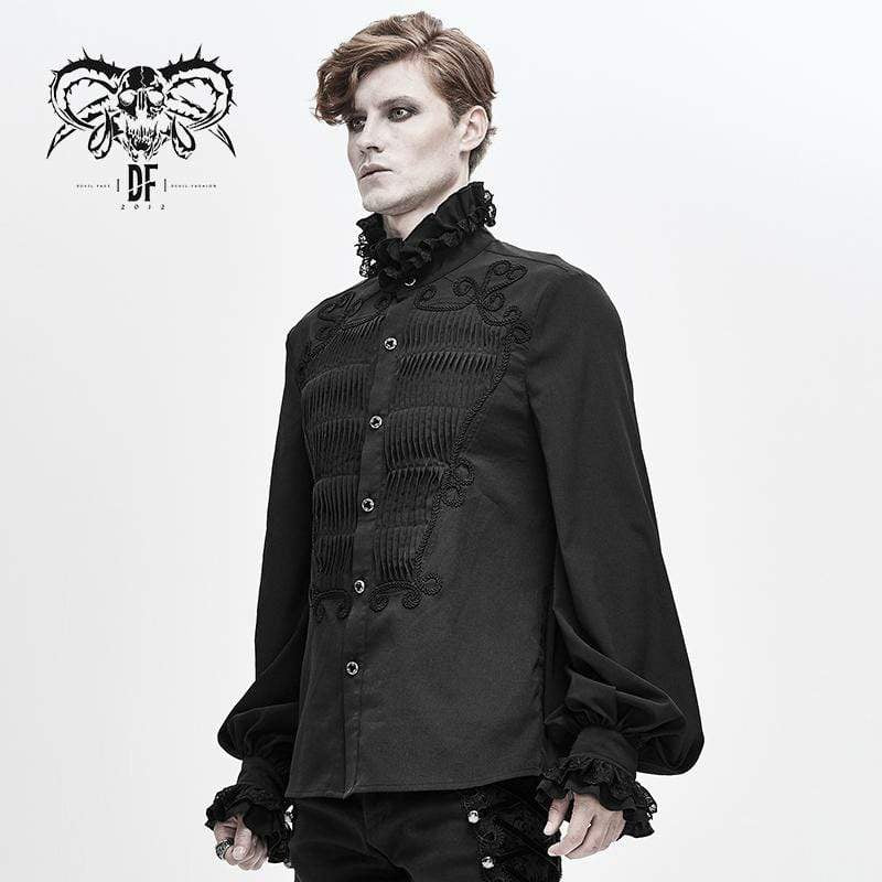 Men's Gothic Falbala Collar Ruffles Puff Sleeves Shirts