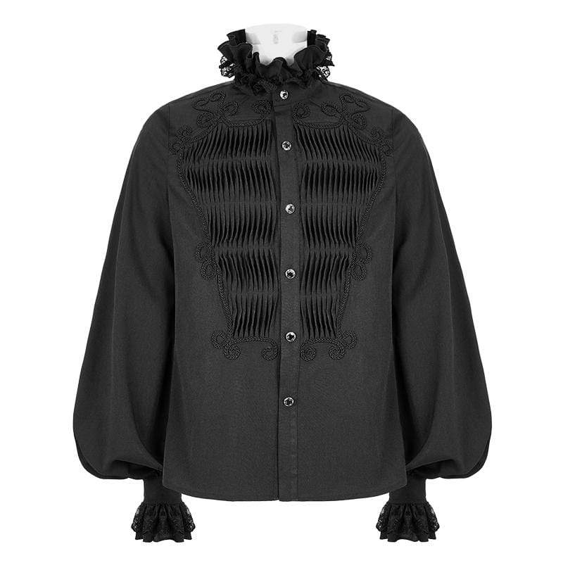 Men's Gothic Falbala Collar Ruffles Puff Sleeves Shirts