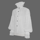 Men's Gothic Falbala Collar Ruffles Puff Sleeves Shirts With Beads