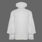 Men's Gothic Falbala Collar Ruffles Puff Sleeves Shirts With Beads