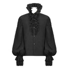 Men's Gothic Falbala Collar Ruffles Puff Sleeves Shirts With Rivets