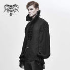 Men's Gothic Falbala Collar Ruffles Puff Sleeves Shirts With Rivets