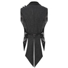 DEVIL FASHION Men's Gothic Feather Swallow-tailed Waistcoat Black