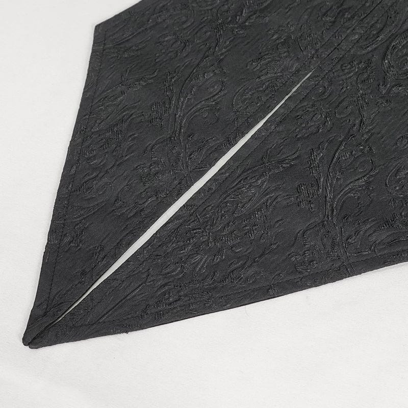 DEVIL FASHION Men's Gothic Feather Swallow-tailed Waistcoat Black