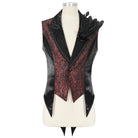 DEVIL FASHION Men's Gothic Feather Swallow-tailed Waistcoat Red