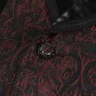 DEVIL FASHION Men's Gothic Feather Swallow-tailed Waistcoat Red