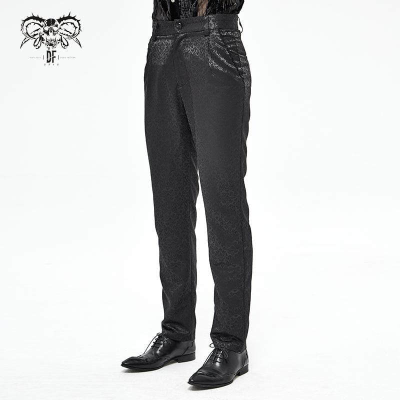 Men's Gothic Floral Jacquard Suit Pants