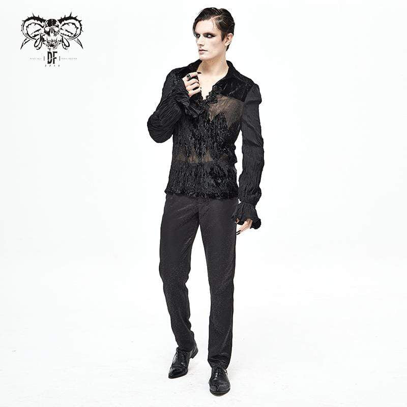 Men's Gothic Floral Jacquard Suit Pants