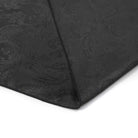 DEVIL FASHION Men's Gothic Floral Printed Crystal Stone Necktie Black