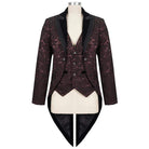 Abrigo gótico floral con cola de golondrina para hombre DEVIL FASHION rojo
