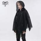 DEVIL FASHION Men's Gothic Irregular Mesh Cloak with Hood