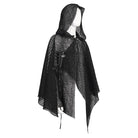 DEVIL FASHION Men's Gothic Irregular Mesh Cloak with Hood