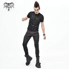 Men's Gothic Lace-Up Lace Short Sleeved Shirts