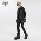 DEVIL FASHION Herren-Weste im Gothic-Stil, Netzstoff, mit Nieten, Used-Look