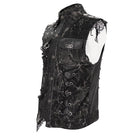 DEVIL FASHION Herren-Weste im Gothic-Stil, Netzstoff, mit Nieten, Used-Look