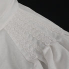 DEVIL FASHION Men's Gothic Puff Sleeved Lace Hem Shirt White