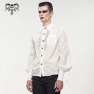 Men's Gothic Puff Sleeved Lace Splice Shirt White Punk Design Men's Gothic Puff Sleeved Lace Splice Shirt White Punk Design