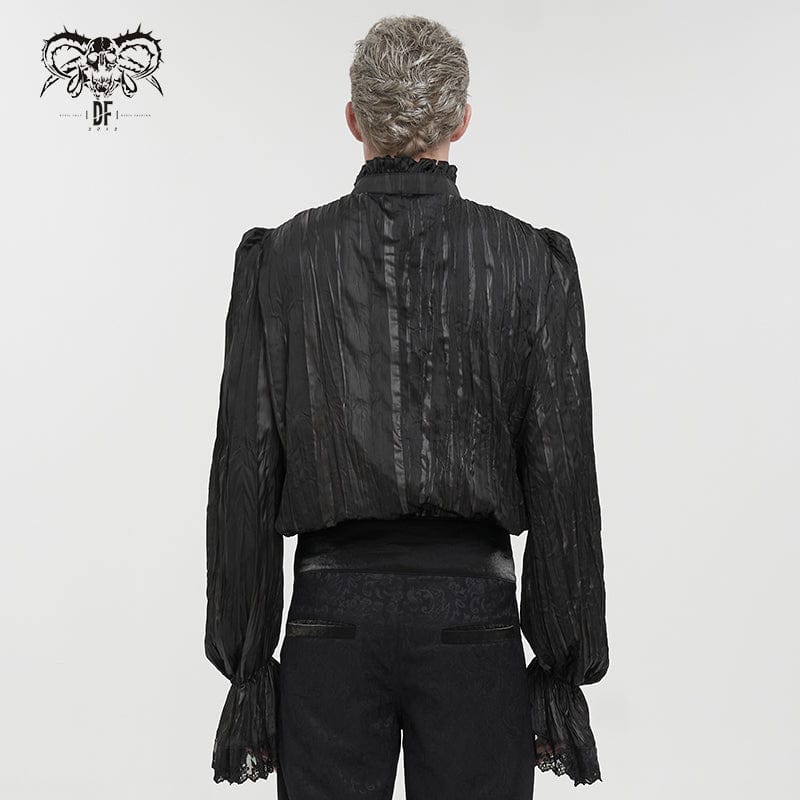 DEVIL FASHION Herren Gothic-Hemd mit Puffärmeln und Rüschen