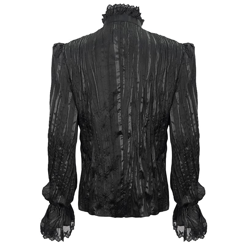 DEVIL FASHION Men's Gothic Puff Sleeved Ruffled Shirt