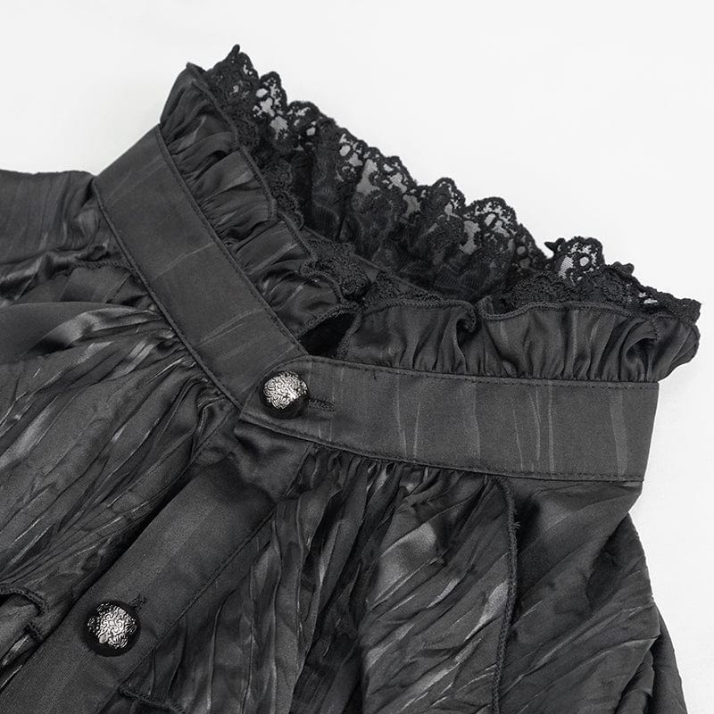 DEVIL FASHION Herren Gothic-Hemd mit Puffärmeln und Rüschen