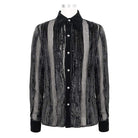 Men's Gothic Punk Stripe Sheer Black Shirt