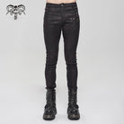 DEVIL FASHION Men's Gothic Slim Fitted Metal Star Pants